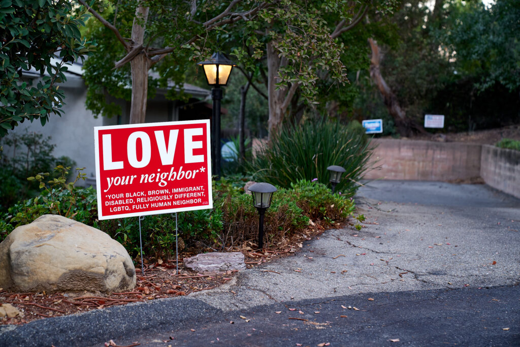 2020 Presidential Election, love your neighbor, political, political sign, politics, presidental election, vote, yard sign.