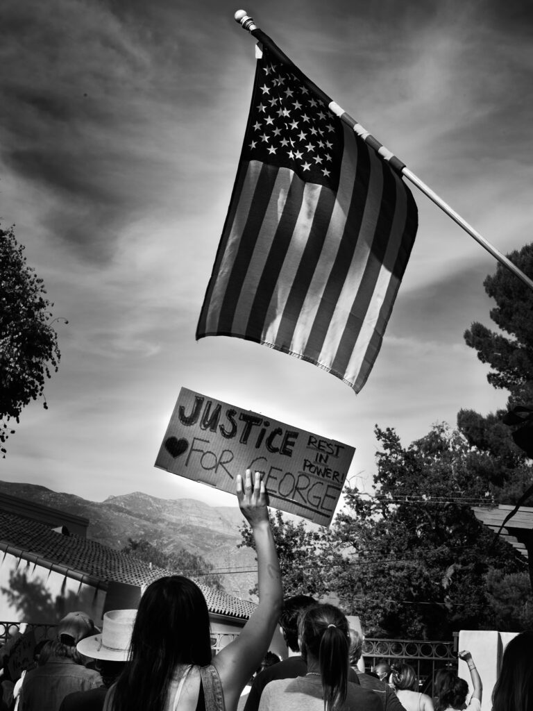 Justice for George Rally. reportage, politics, protest, protest rally, social justice, Black Lives Matter, BLM, end white silence, suburbia, small town.