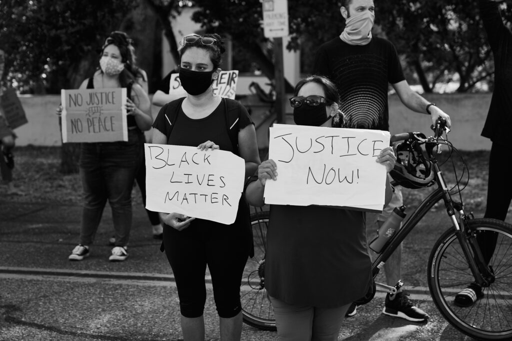 Justice for George Rally. reportage, politics, protest, protest rally, social justice, Black Lives Matter, BLM, end white silence, suburbia, small town.