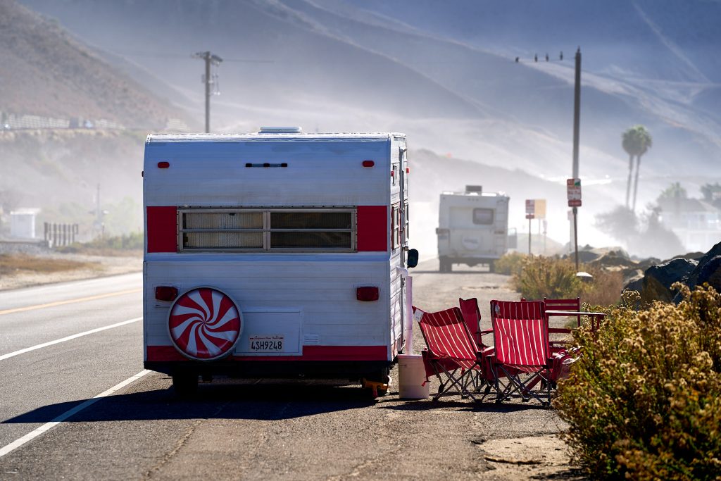 Vintage Trailer. RV, automotive, camper, americana, trailer, vehicle, vintage, vintage trailer, beach.