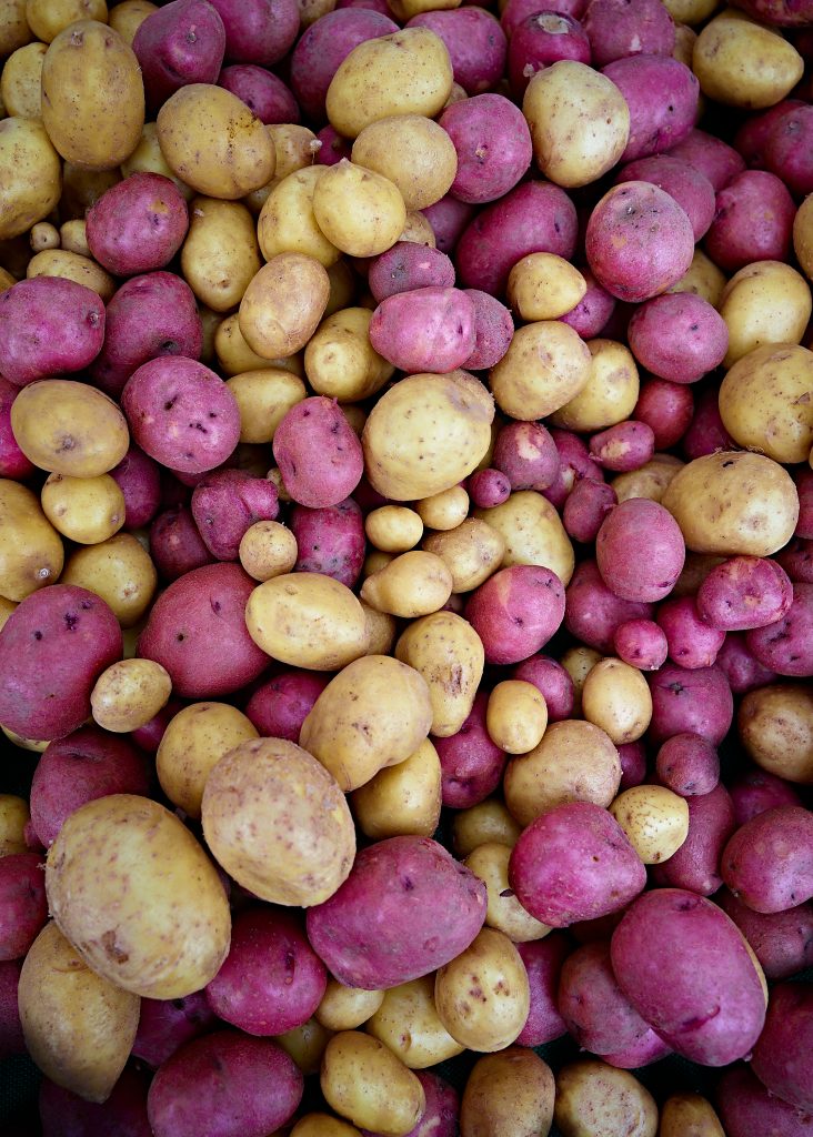 Potatos. farmers market, fruits, food, still life, onions, organic, produce, vegitables, yellow onions.