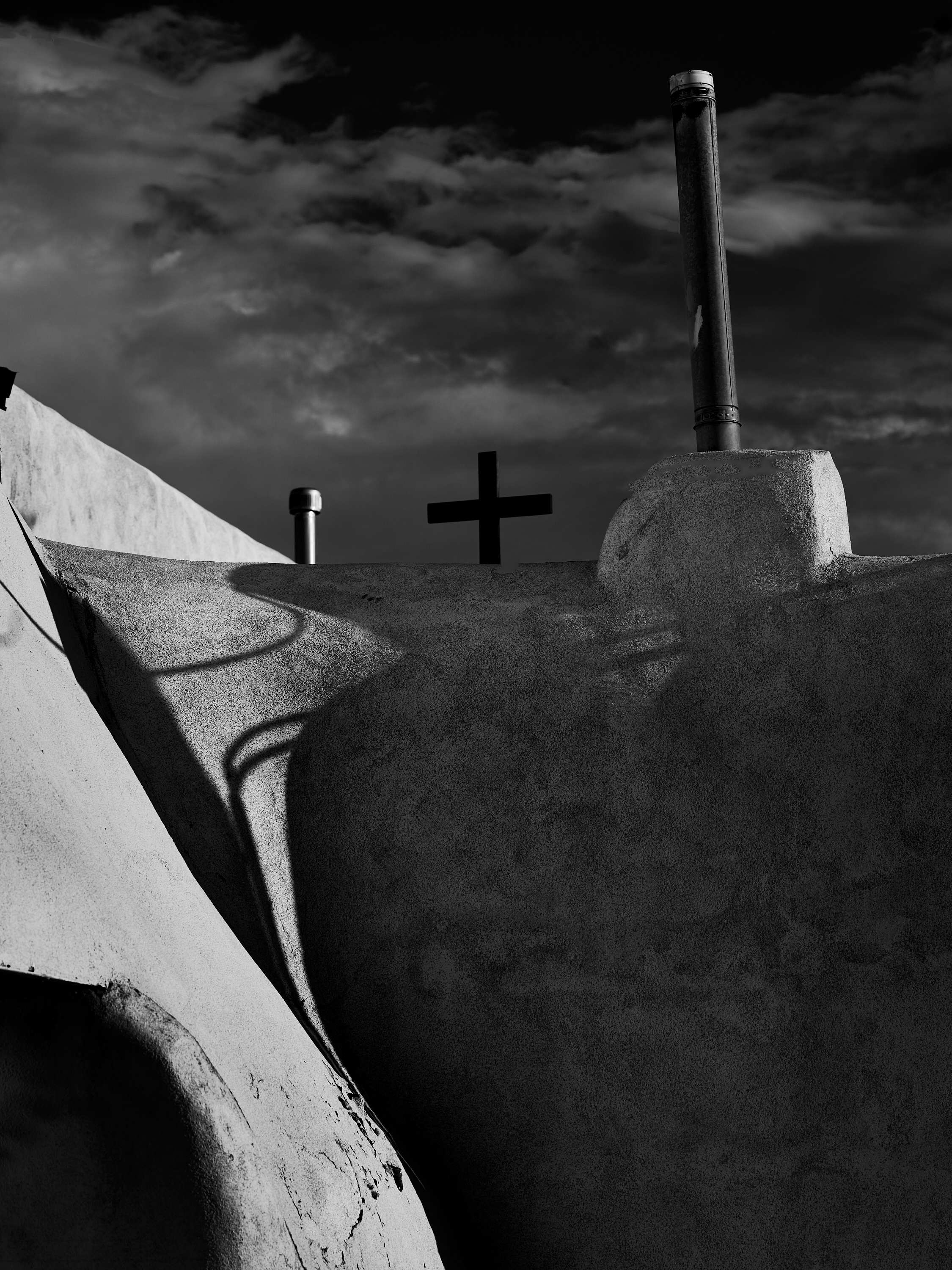 San José de la Laguna Mission Church. church, religion, adobe, cross.