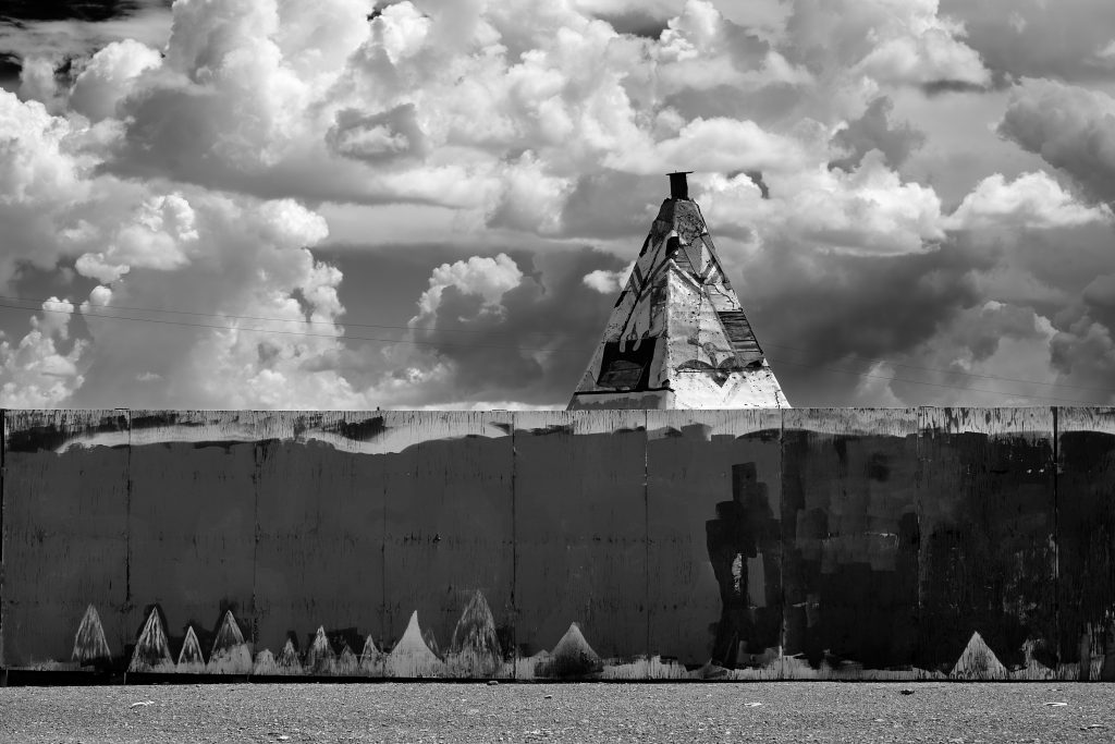Meteor City Trading Post. abandoned, clouds, cloudscape, americana, landscape, ghost town, graffiti, route 66, sculpture.