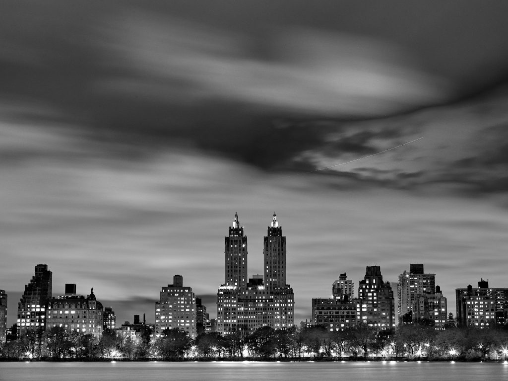 Upper West Side Skyline II. city, city lights, cityscape, clouds, landscape, nyc, skyline, sunset, urban, urban city.