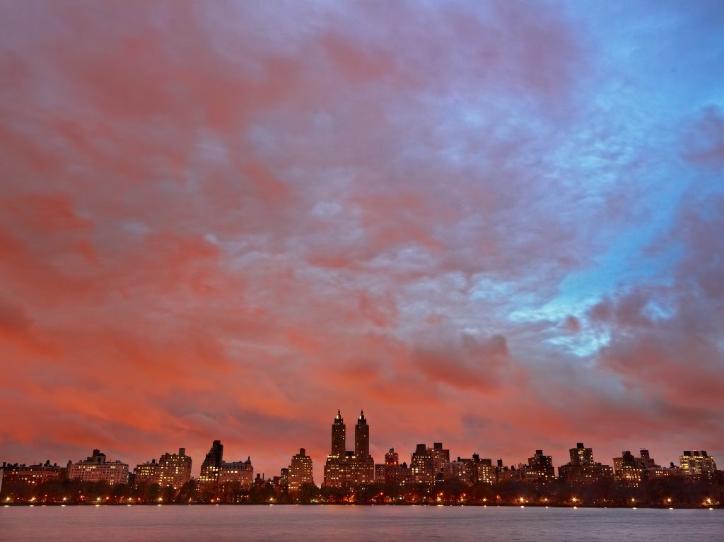 Upper West Side Skyline. skyline, cityscape, landscape, clouds, sunset, nyc, city, city lights, urban, urban city.