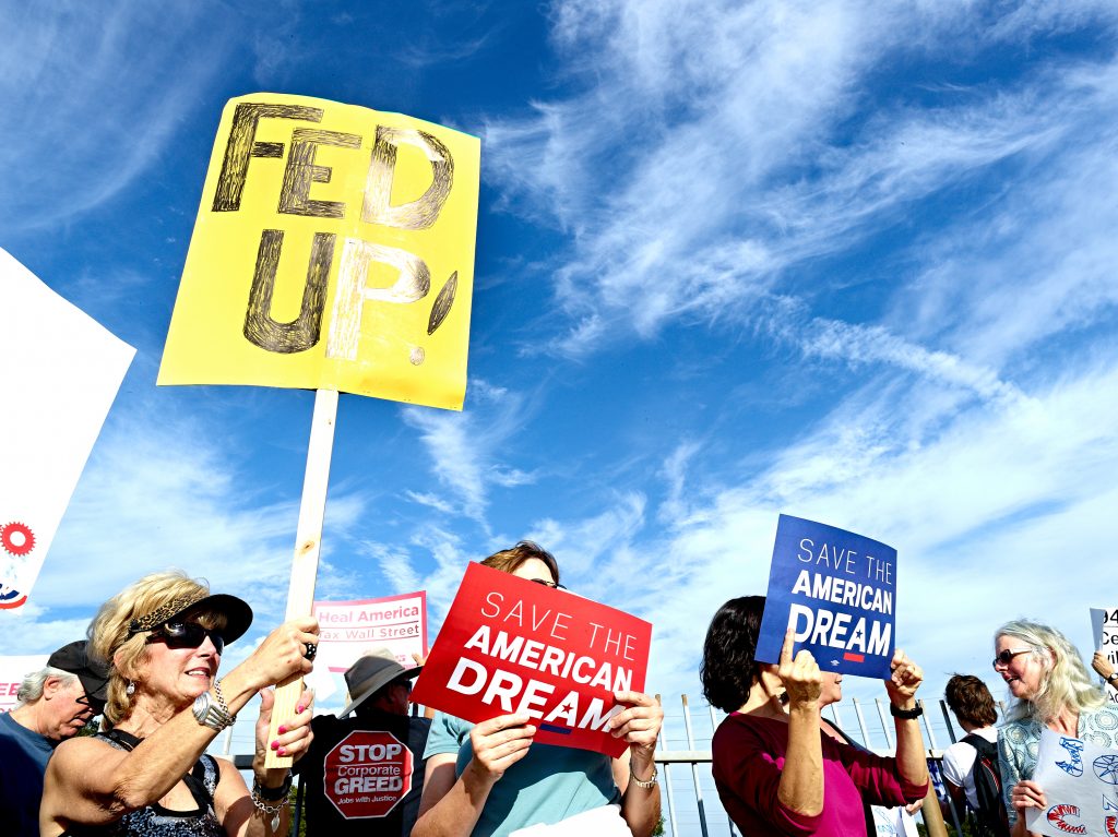 Fed Up Protest Rally. reportage, occupy, political sign, politics, protest rally, federal reserve, american dream.