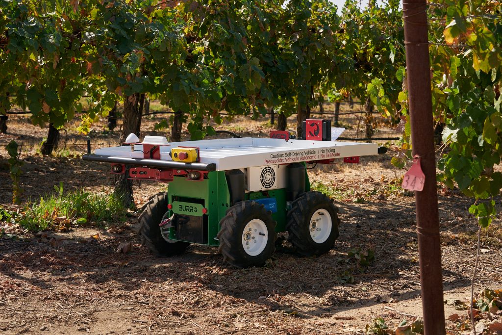 Burro Autonomous Farm Robot. agriculture, agtech, autonomous vehical, crops, farm, reportage, Augean Robotics, robot, robotics, vinyard.