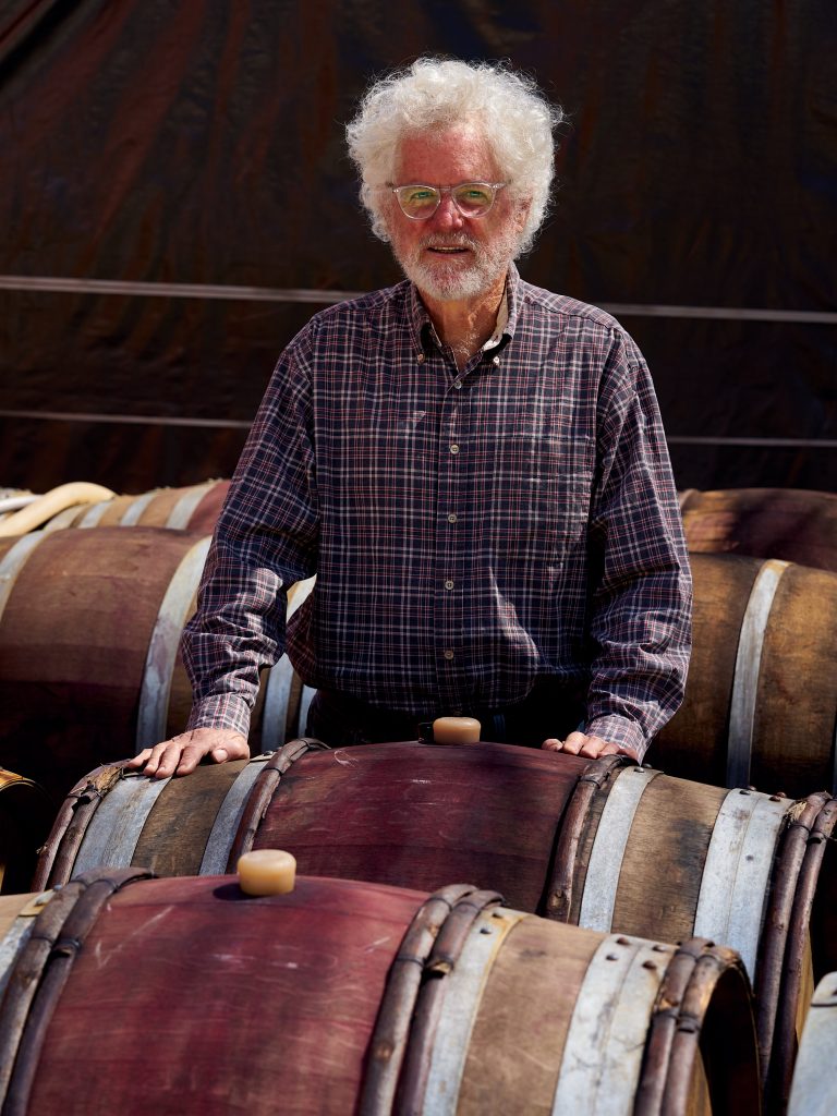 Wine Racking Process. farmer, Ojai Vinyard, Adam Tolmach, racking, vinyard, wine, wine barrels, wine racking, winemaking, portrait, ojai valley agriculture.