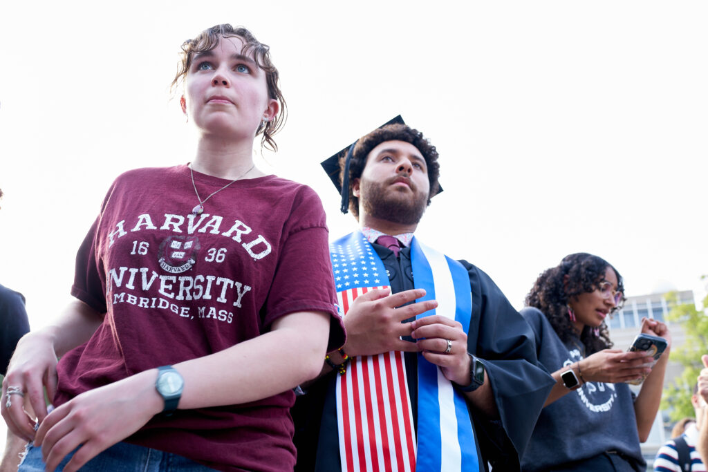 Harvard University 2025 Commencement. academic, Harvard University, graduation, college, school, higher education, reportage, protest.