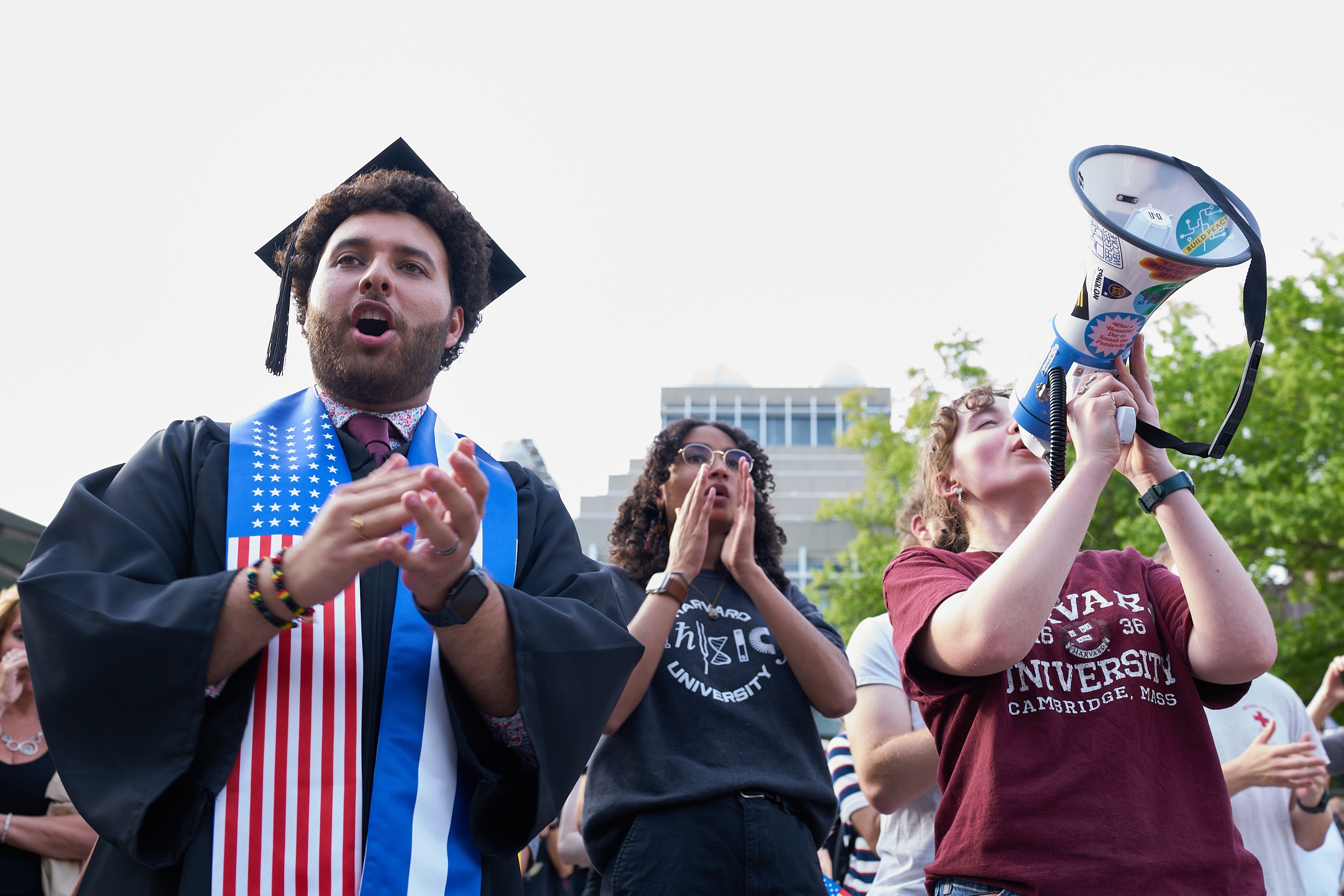 Harvard University 2025 Commencement. academic, graduation, college, school, higher education, protest.